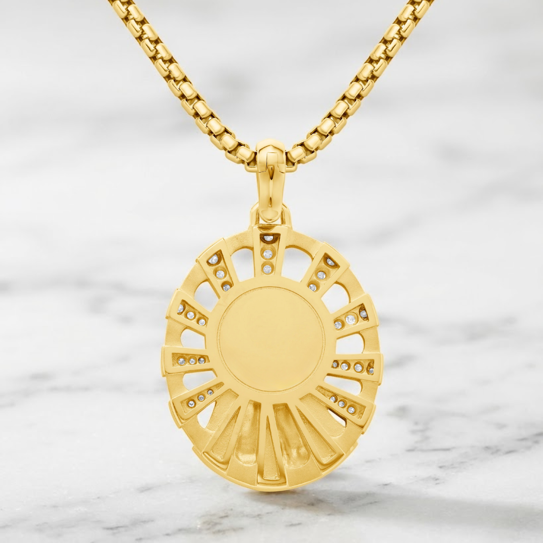 Virgin Mary Pendant in Solid Gold | Diamond Madonna Religious Necklace | Catholic Faith Jewelry