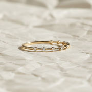 Lab Grown Diamond Eternity Ring, 14k Gold Thin Wedding Band, Stackable Bridal Jewelry, F+ VS+ Round Diamonds, Anniversary Gift
