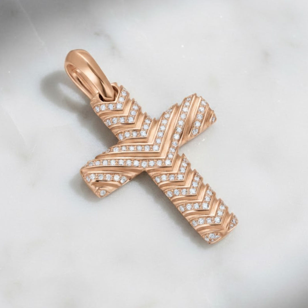 Cross Necklace for Man , Chevron Cross For Men Necklace, Box Chain Necklace for Man, 14K Solid Gold cross pendant, Fathers Day Gifts