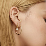 Load image into Gallery viewer, Gold Pearl Hoop Earrings, 14k Solid Gold Vermeil with Freshwater Pearls, Dainty Bridal and Everyday Jewelry, Modern Classic Style