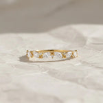 Load image into Gallery viewer, Pear Cut Lab Grown Diamond Half Eternity Band, Stackable Diamond Wedding Band, CVD Diamond Matching Band, 14K Solid Gold Band For Her Jwalin Jewels