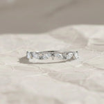 Load image into Gallery viewer, Pear Cut Lab Grown Diamond Half Eternity Band, Stackable Diamond Wedding Band, CVD Diamond Matching Band, 14K Solid Gold Band For Her Jwalin Jewels