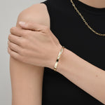 Load image into Gallery viewer, Flush Set Diamond Bangle Bracelet - 0.49 Carat Weight VS1 Diamonds. 14K Yellow Gold Diamond Bangle Bracelet: Flush Set Multi Shape Cut Stone