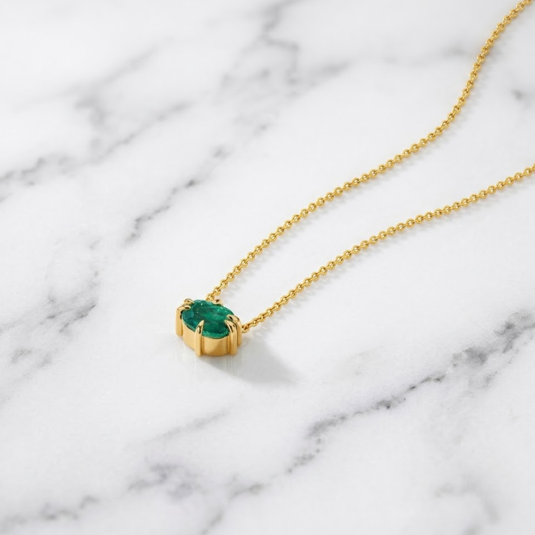 1.50 CT Natural Zambian Emerald Ring, Cushion Cut Emerald, 18K Solid Gold Ring