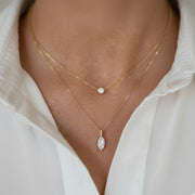 1.50ct Marquise Cut Lab Grown Diamond Pendant Necklace, 9K-18K Gold, Solitaire Prong Set, Gift for Her, Layering Dainty Gold Necklace Jwalin Jewels