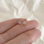 Load image into Gallery viewer, Flower L Shape / Corkscrew Nose Stud • Diamond Small Nose Stud, Nose Piercing • Solid Gold Nose Stud • Tiny Diamond Nose Stud