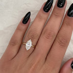 Load image into Gallery viewer, 3 Carat F VS1 IGI Certified Lab Grown Marquise Diamond 14k Gold Ring