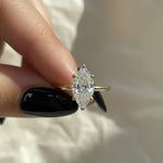 Load image into Gallery viewer, 3 Carat F VS1 IGI Certified Lab Grown Marquise Diamond 14k Gold Ring