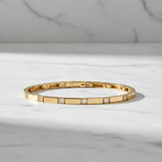 1.10CT Solid Gold Diamond Bracelet for Women, Lab Grown Round Cut F+ VS+ Certified, 14K & 18K Gold, Gift for Her, Elegant Stacking Jewelry