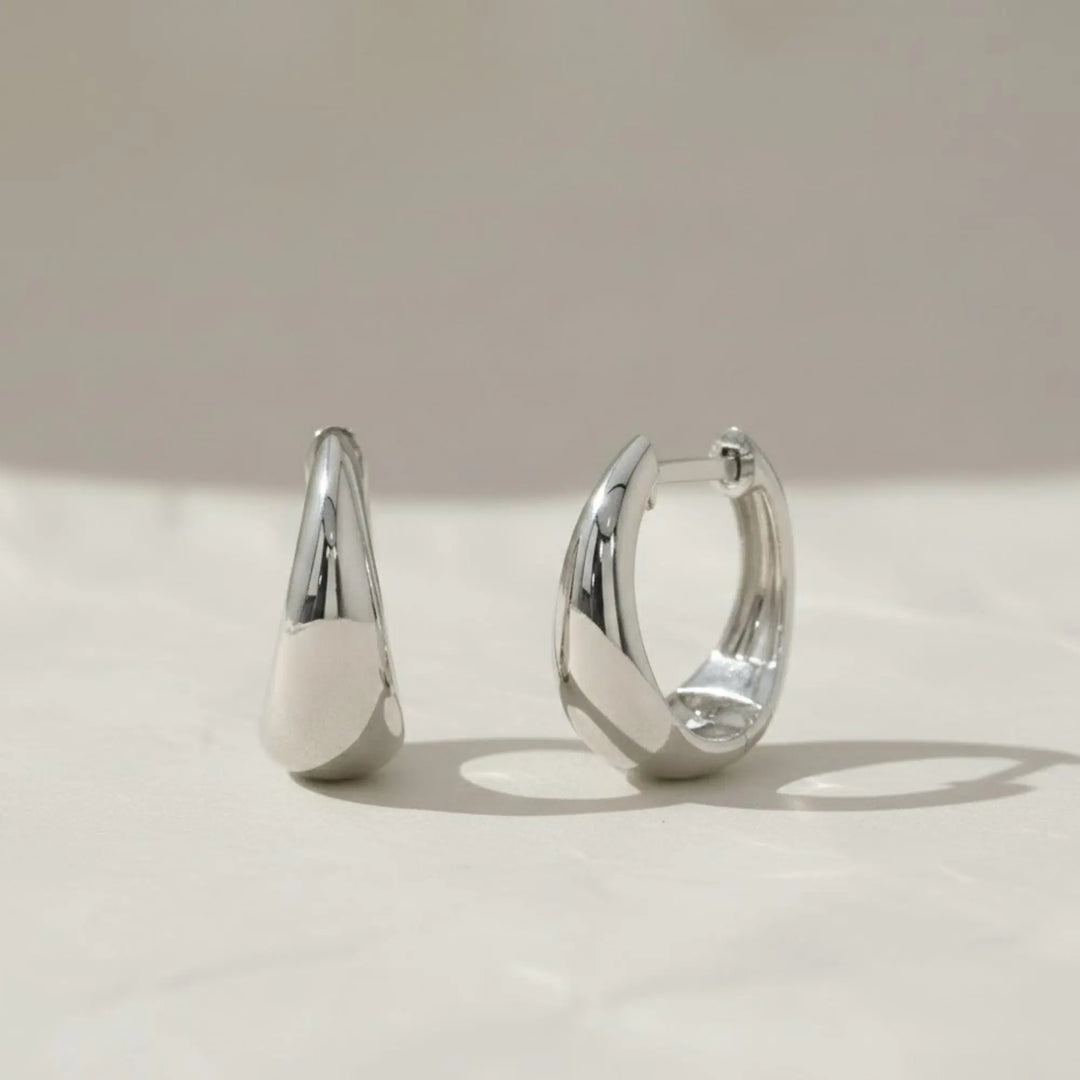 14k Gold Hoops, Teardrop Hoop Earrings, Tapered Hoops, Teardrop Huggie Earrings, Gold Gypsy Earrings, Must Have for Every Women Jwalin Jewels
