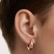 14k Gold Hoops, Teardrop Hoop Earrings, Tapered Hoops, Teardrop Huggie Earrings, Gold Gypsy Earrings, Must Have for Every Women