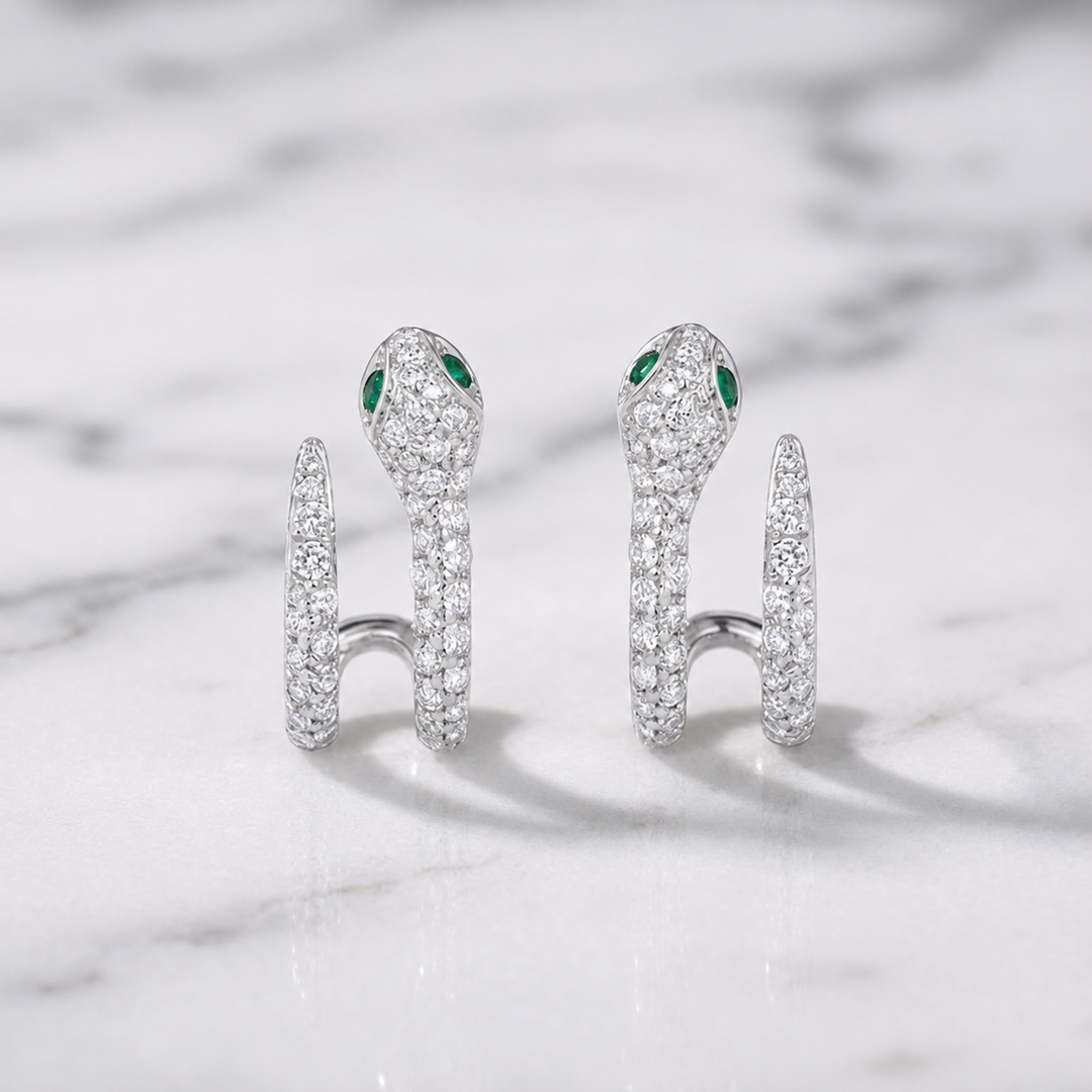 14K Solid Gold & Natural Diamond Narcissa Earrings