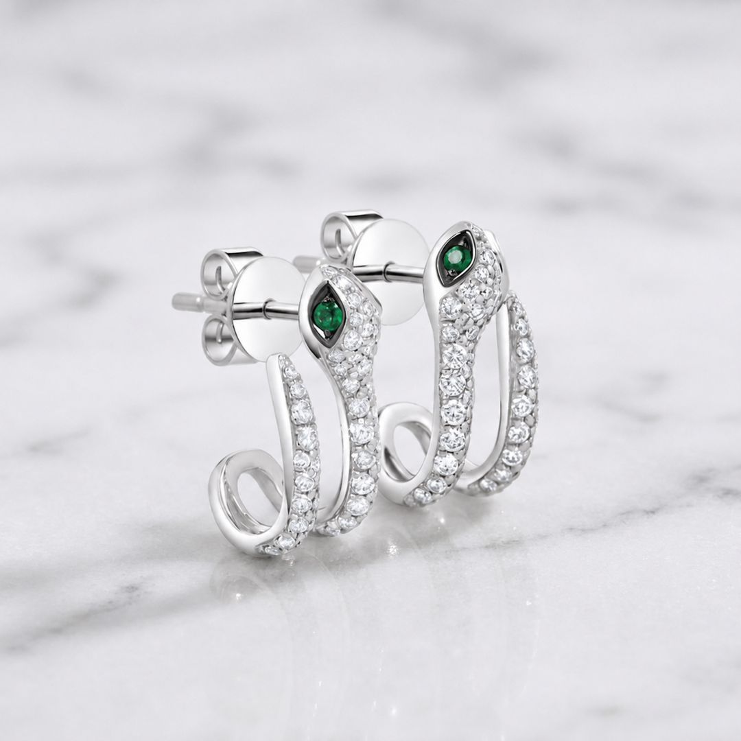 14K Solid Gold & Natural Diamond Narcissa Earrings