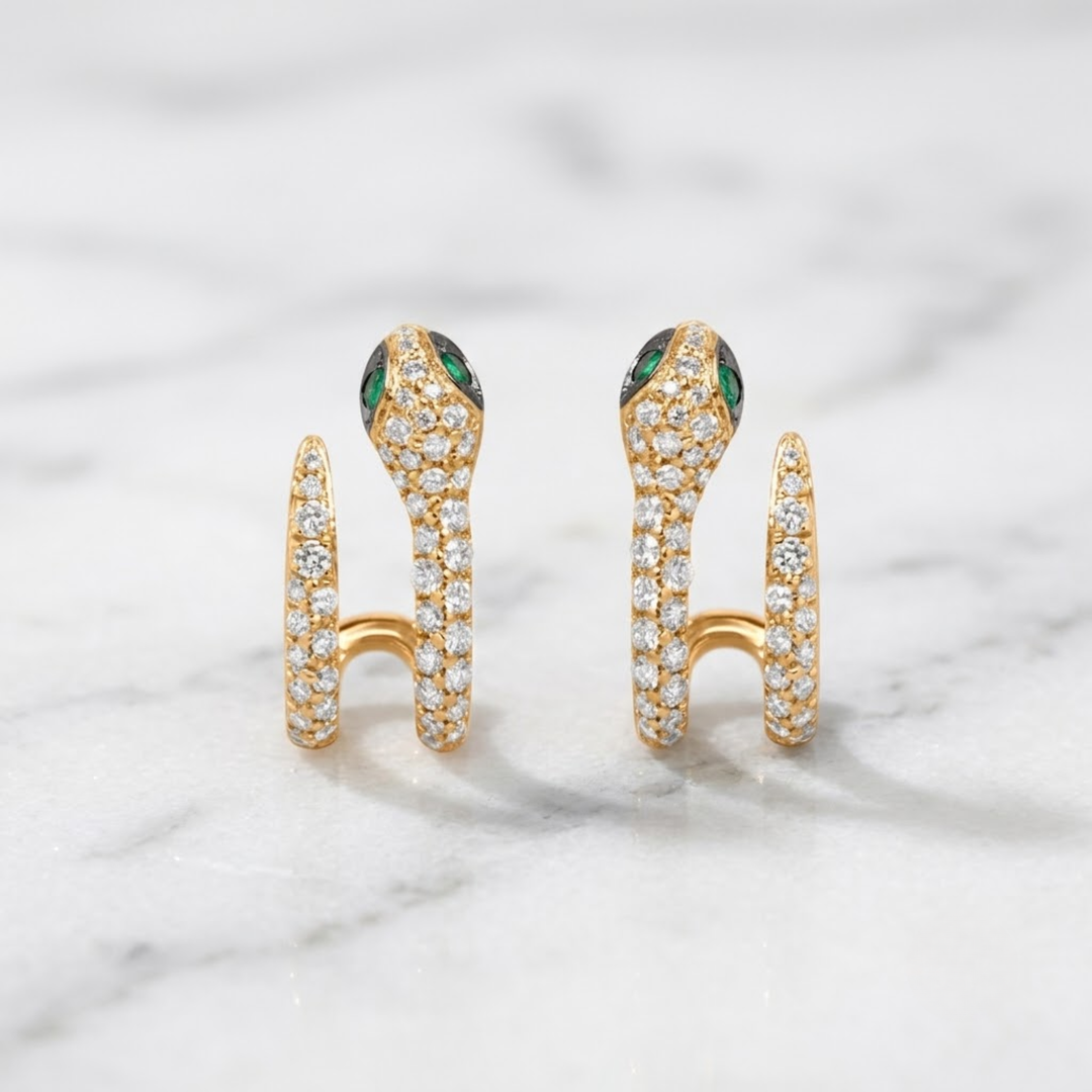 14K Solid Gold & Natural Diamond Narcissa Earrings