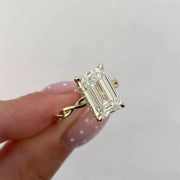 Emerald Cut Diamond Ring | 1.50 CT F+ VS+ | 9K, 14K, 18K Gold Options | Hidden Halo, Bridal, Proposal Jewelry Jwalin Jewels