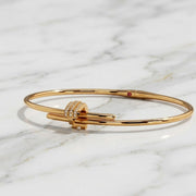 Diamond and Ruby Bracelet, 14K Solid Gold Pavé Open Cuff, Sustainable Luxury Jewelry, Gift for Her, Modern Designer Bangle