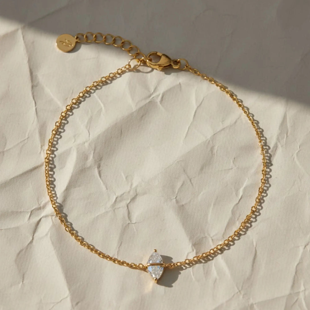 14k Gold Prong Diamond Bracelet, Lab Grown Trillion-Cut Solitaire, Dainty Gold Jewelry for Women, Wedding, Bridesmaid Gift Jwalin Jewels