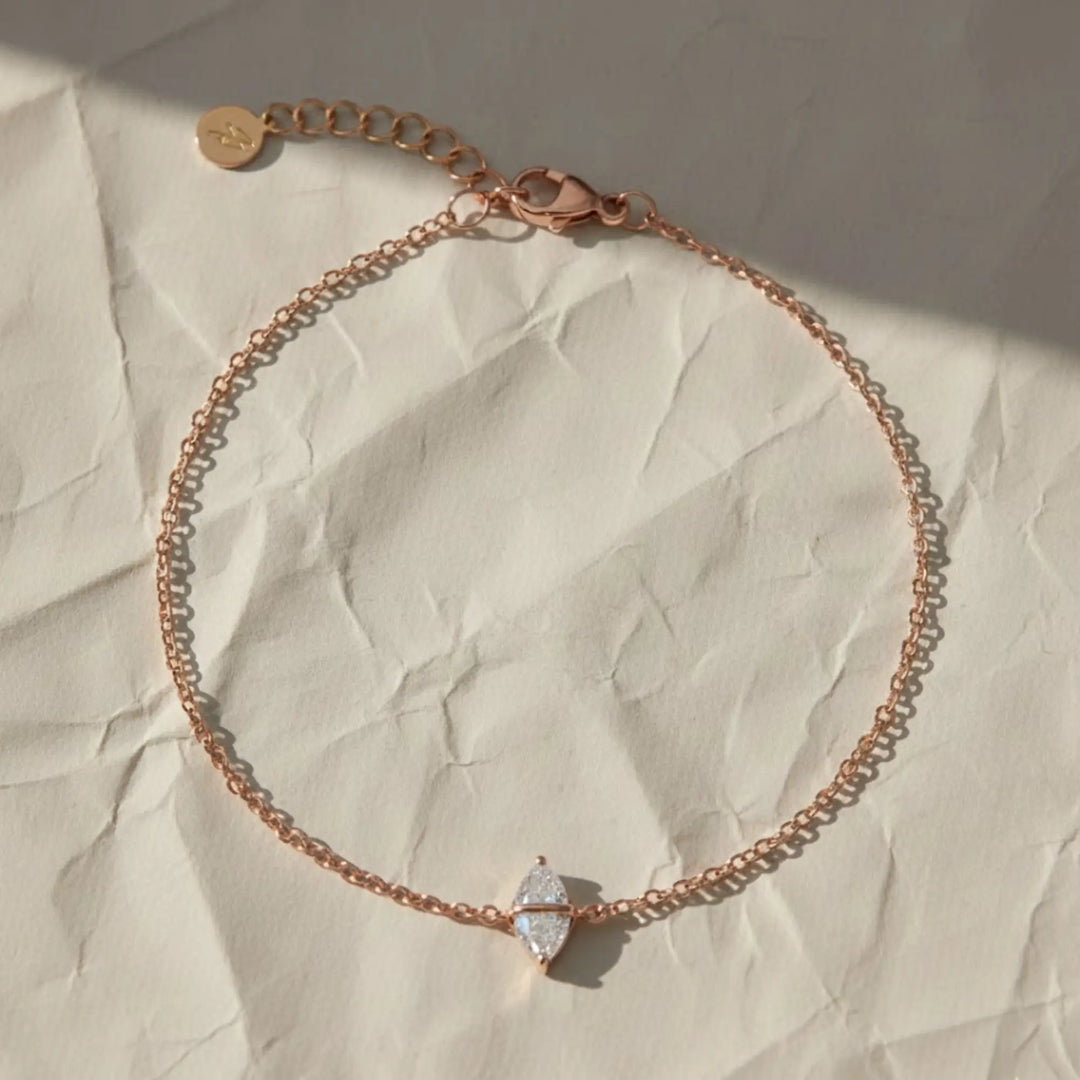 14k Gold Prong Diamond Bracelet, Lab Grown Trillion-Cut Solitaire, Dainty Gold Jewelry for Women, Wedding, Bridesmaid Gift Jwalin Jewels