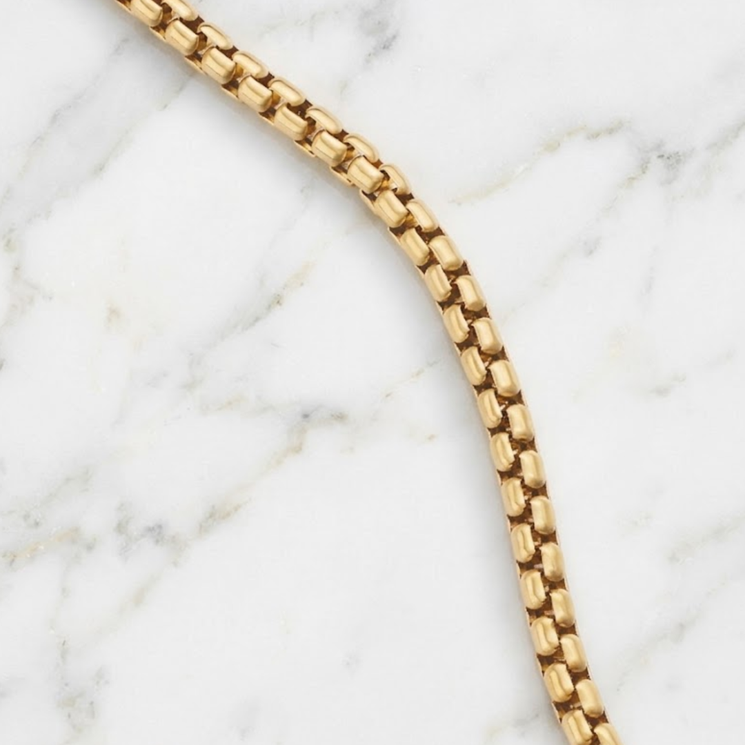 Solid 14K Gold Box Chain Necklace, GOLD Box Chain, 2.5mm, Strong Ladies and Men's 14K Gold Box Chain, TRENDING