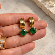 3.80 Carat Natural Zambian Emerald Earring | 18K Solid Gold