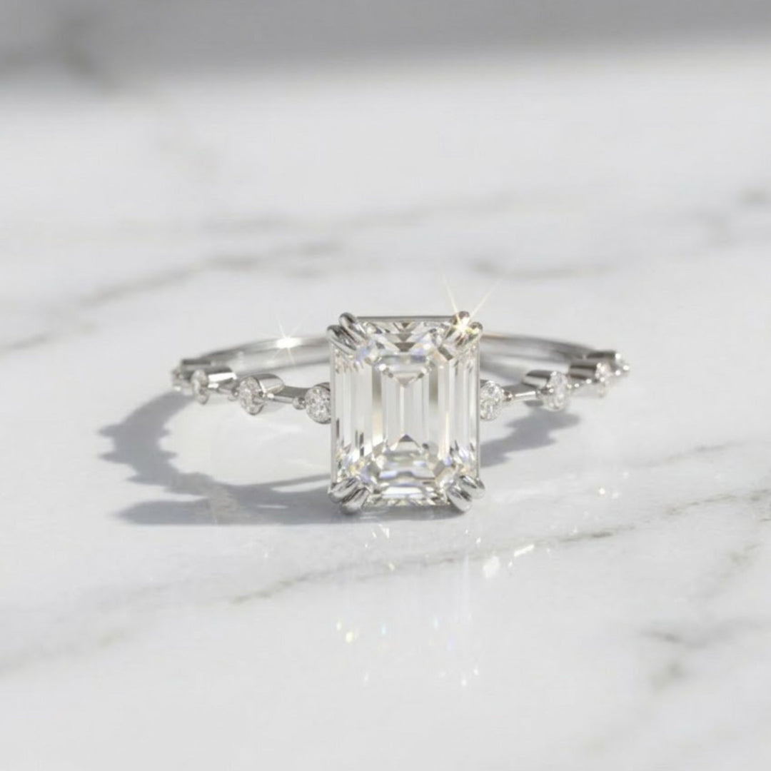 Lab Grown Diamond Emerald Cut Solitaire Ring 2.00ct F+ VS+ Gold Engagement Promise Anniversary Gift, Sustainable Luxury Diamond Ring