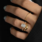 Load image into Gallery viewer, Curved Solid Gold Wedding Band, Minimalist Dainty Stacking Ring, Simple Matching Band for Women, Solid Gold Curved Ring