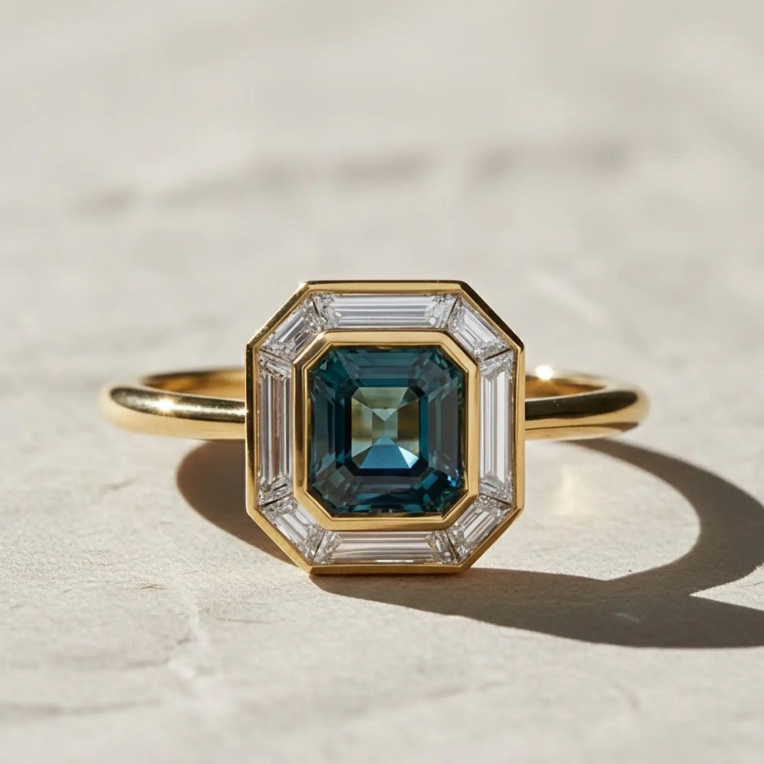 14K Gold Square Emerald Solitaire Ring | Emerald Cut Wedding Ring | Handmade Engagement Ring | Gift for Her, Proposal, Bridal Jewelry Jwalin Jewels