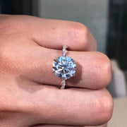 Hidden Halo Ring in 14K Gold with 2 Carat Lab-Grown Diamond Solitaire and Side Stones, Engagement, Bridal Jewelry, Custom Gift for Wife Jwalin Jewels