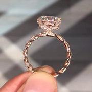 Hidden Halo Ring in 14K Gold with 2 Carat Lab-Grown Diamond Solitaire and Side Stones, Engagement, Bridal Jewelry, Custom Gift for Wife Jwalin Jewels