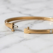 Handmade 14K Gold Lab Grown Diamond Bangle Bracelet