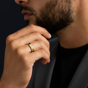 14k Yellow Gold Band - FLAT / Polished / Real Comfort Fit / Men's Women's Wedding Band / Solid Gold Ring Simple / Plain Flat Gold Band