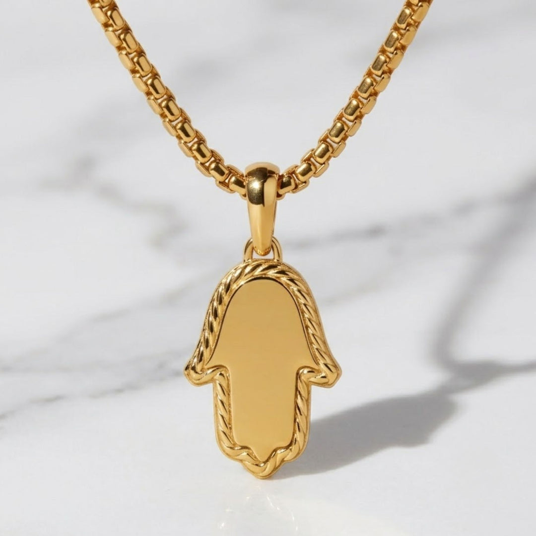 14K Gold Lab Grown Diamond Hamsa Pendant • Pave Hand Charm • Protective Amulet Necklace Charm