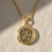St Christopher Amulet Necklace in 14K Solid Gold, Spiritual Talisman Pendant, Meaningful Jewelry, Gift for Boyfriend, Customizable. Jwalin Jewels