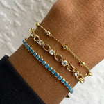 Load image into Gallery viewer, Tennis Bracelet, Diamond Tennis Bracelet, Dainty Bracelet, Minimalist Bracelet, 14K Solid Gold Tennis Bracelet, Gold Bracelet