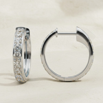 Load image into Gallery viewer, 14k Solid Gold Diamond Huggies, Solid Gold Mini Hoops, Small Diamond Gold Huggie Earrings, Small Hoop Earrings