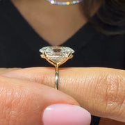 3 Carat Oval Engagement Ring with Side Round Cut Lab Grown Diamonds, Prong Setting, SGL & IGI Certified, Custom Gold Options, Bridal Jewelry Jwalin Jewels