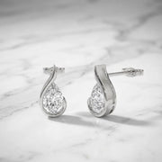 Pear-Shape Lab Grown Unique Diamond Earrings, 14K Gold 1.50 ctw Minimalist Tear Drop Studs, Elegant Fashion Stud Earrings, Birthday Gift