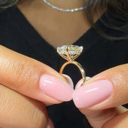 3 Carat Oval Engagement Ring with Side Round Cut Lab Grown Diamonds, Prong Setting, SGL & IGI Certified, Custom Gold Options, Bridal Jewelry Jwalin Jewels