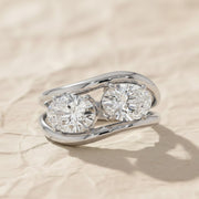 14k Gold Two Stone Lab Grown Diamond Ring Set