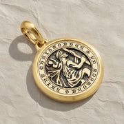 St Christopher Amulet Necklace in 14K Solid Gold, Spiritual Talisman Pendant, Meaningful Jewelry, Gift for Boyfriend, Customizable. Jwalin Jewels