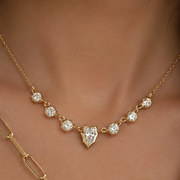 Sunburst Graduated Natural Diamond Necklace in 14K Solid Gold Natural Diamond Pendant, Pear Cut Diamond Necklace, Graduated Diamond Necklace