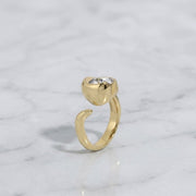 2.00 Carat Oval Cut Bezel Engagement Ring – F-VS1 IGI Certified Lab Grown Diamond / 14K Yellow Gold