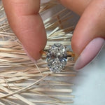 Load image into Gallery viewer, 3 Carat Oval Engagement Ring with Side Round Cut Lab Grown Diamonds, Prong Setting, SGL &amp; IGI Certified, Custom Gold Options, Bridal Jewelry Jwalin Jewels