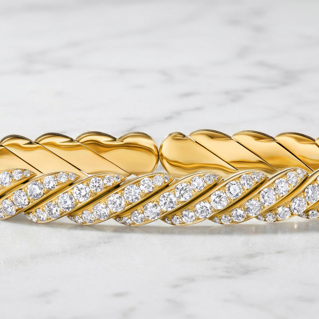 14K Gold Diamond Bangle, Genuine Lab Grown Diamond Bracelet, Open Cuff Diamond Bracelet, Open Cuff Bangle, Gift For Him