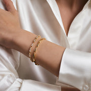 18K Solid Gold & Natural Round Cut Diamond Millie Bracelet