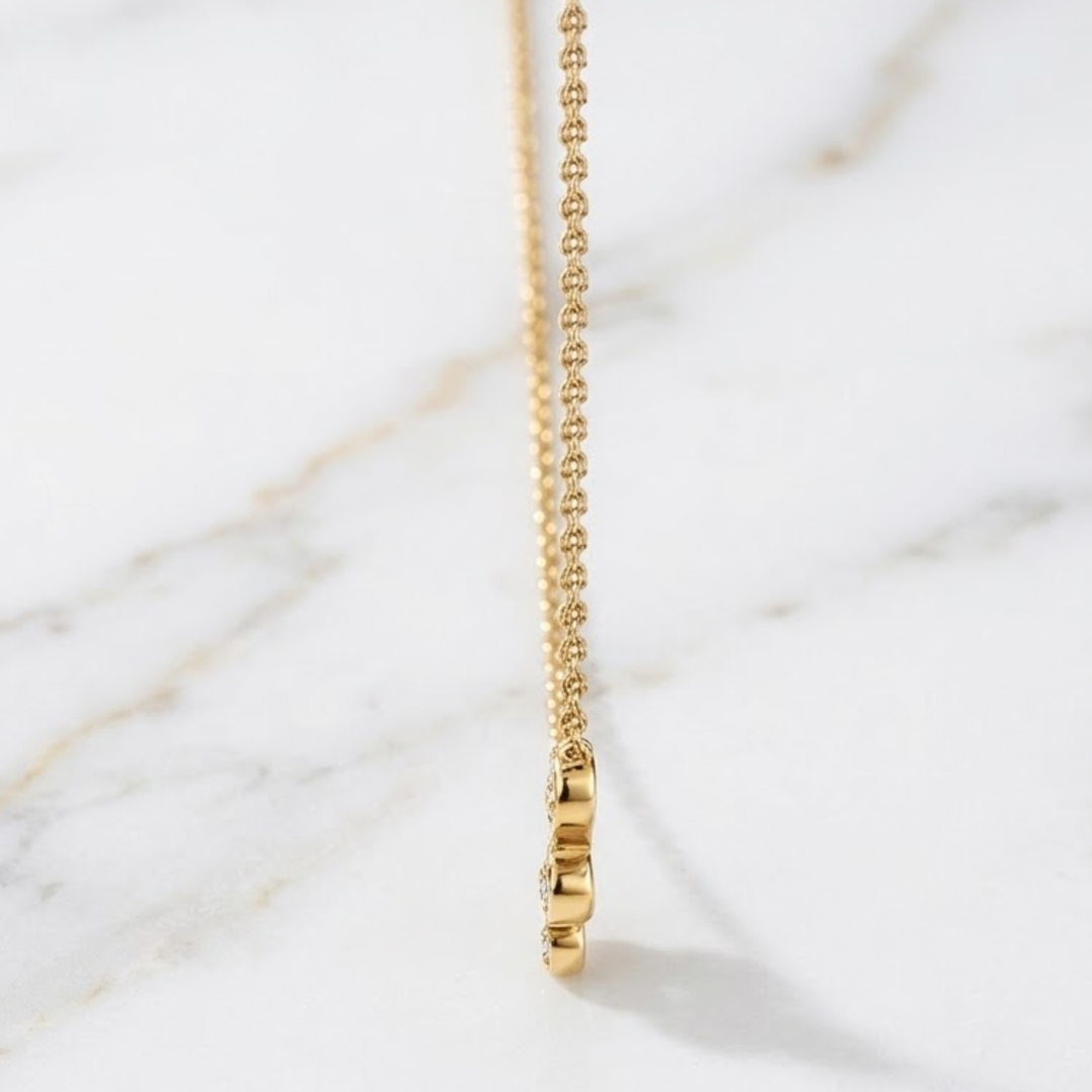 Natural Diamond Bubble Necklace, 14k White Gold Bezel Set Diamond Cluster Necklace