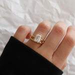 Load image into Gallery viewer, 2 Carat F Color VS1 Clarity IGI CERTIFIED Emerald Cut Lab Grown Diamond Bezel Set Solitaire Engagement Ring 14k Yellow Gold