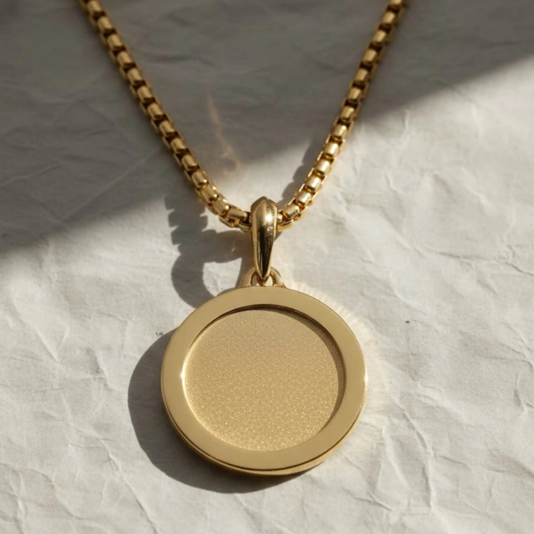 St Christopher Amulet Necklace in 14K Solid Gold, Spiritual Talisman Pendant, Meaningful Jewelry, Gift for Boyfriend, Customizable. Jwalin Jewels