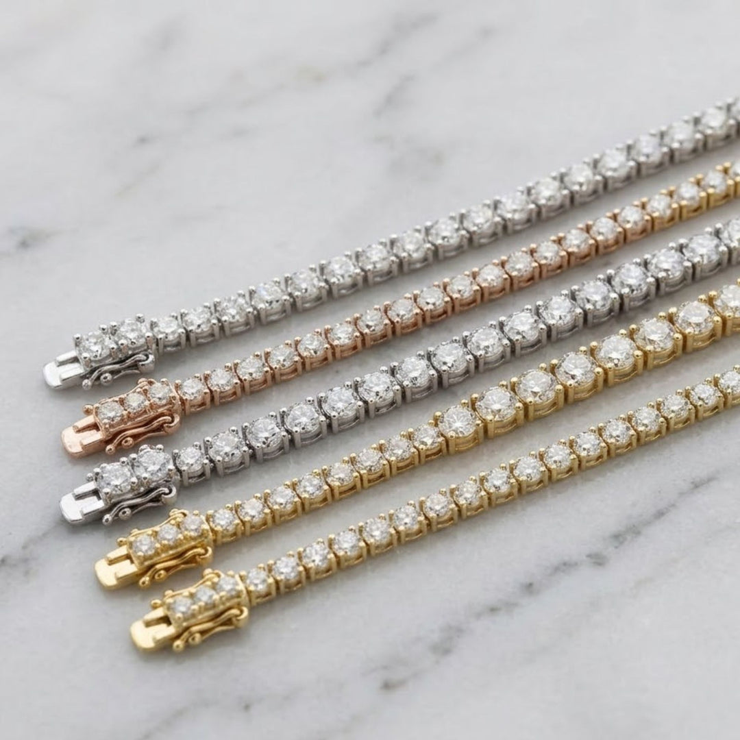 Tennis Bracelet Lab Grown Diamond. 3.00 carat. Stackable Infinity Bracelet. 14K Solid Gold. With Certificate. Passes Diamond Tester.