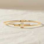 Load image into Gallery viewer, Diamond and Ruby Bracelet, 14K Solid Gold Pavé Open Cuff, Sustainable Luxury Jewelry, Gift for Her, Modern Designer Bangle Jwalin Jewels